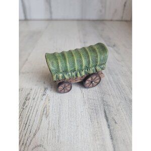 Homestead green covered wagon village accessory xmas